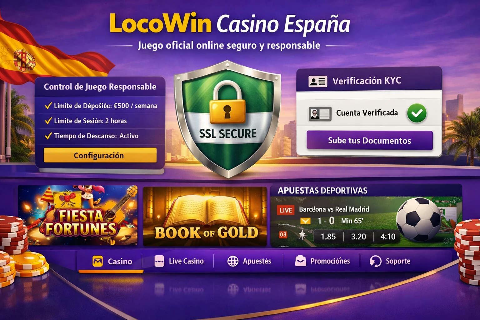 Locowin Casino España con herramientas de juego responsable y seguridad online